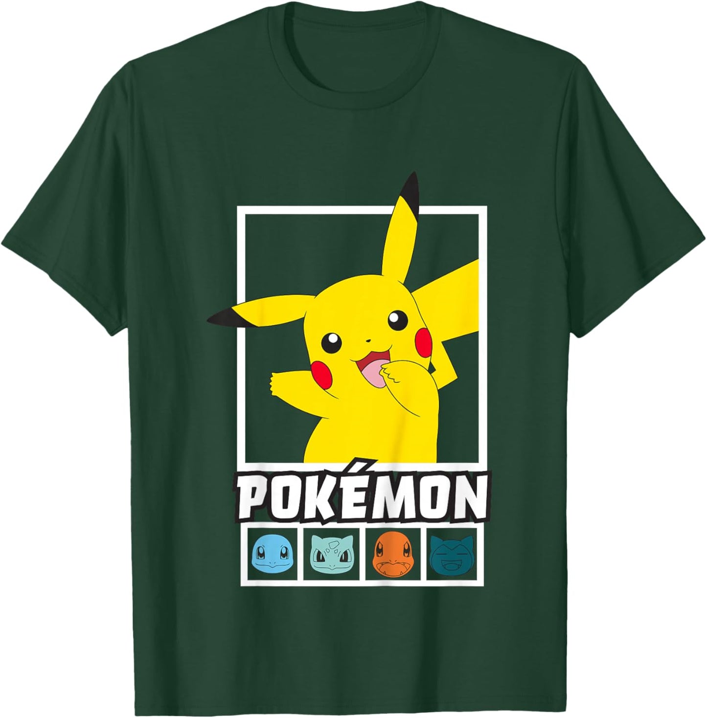 Pokémon Pikachu Group Box Up Team Squares T-Shirt - T-Shirt | Forest
