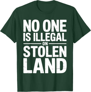 No One is Illegal On Stolen Land Native Americans Vintage T-Shirt - T-Shirt | Forest