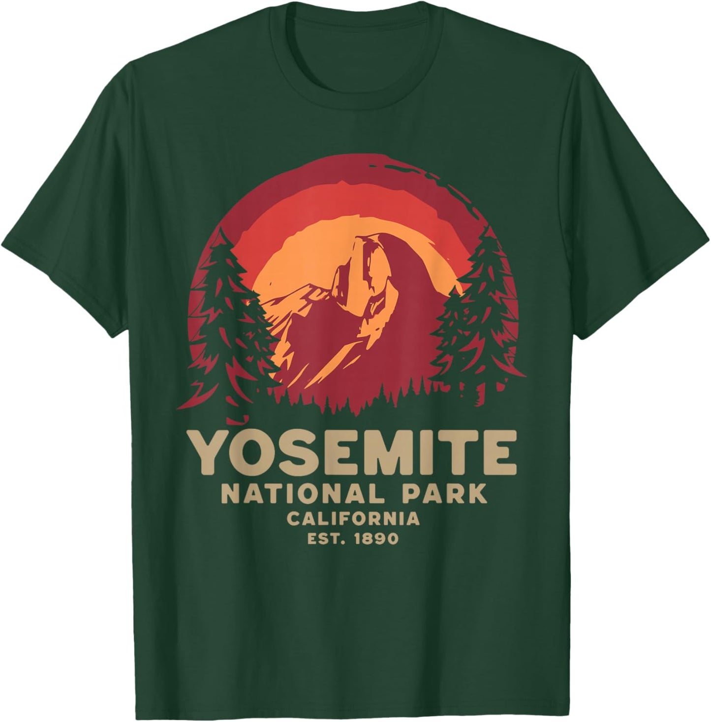 Yosemite National Park California USA Retro Vintage Nature T-Shirt - T-Shirt | Forest