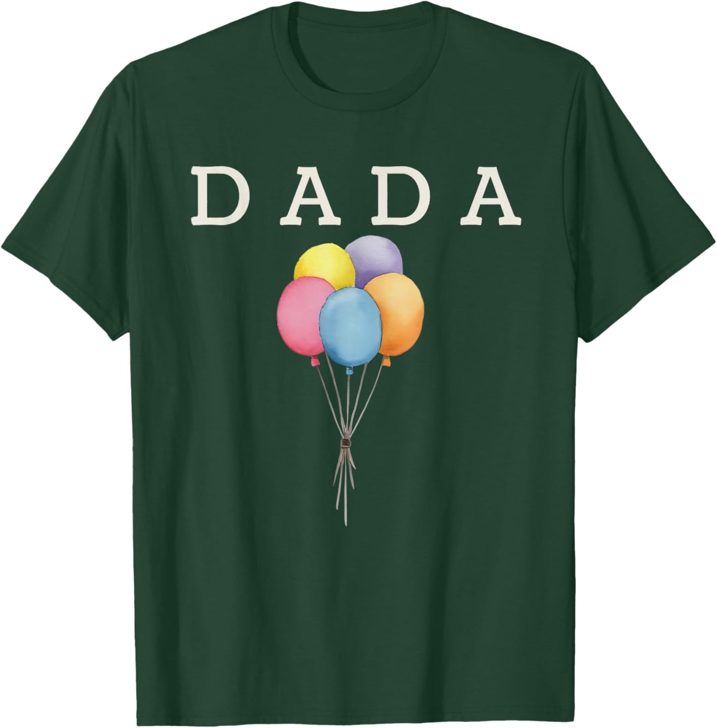 Dada of The Rainbow Balloon Birthday Boy Girl Family T-Shirt - T-Shirt | Forest