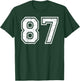 87 Number Eighty-Seven Team Sports Grunge Varsity Matching T-Shirt - T-Shirt | Forest