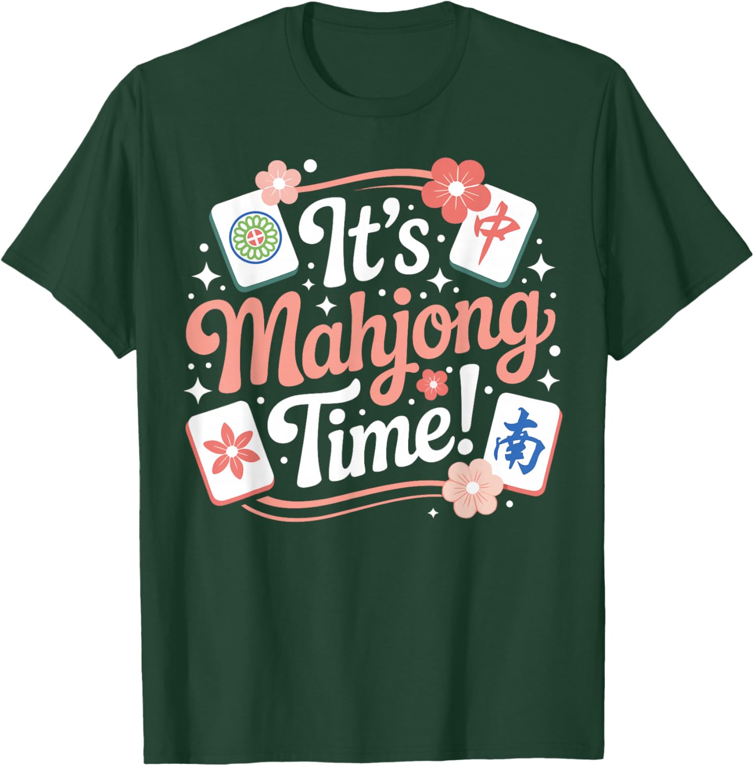 American Mahjong Club Player Mahjong Time T-Shirt - T-Shirt | Forest