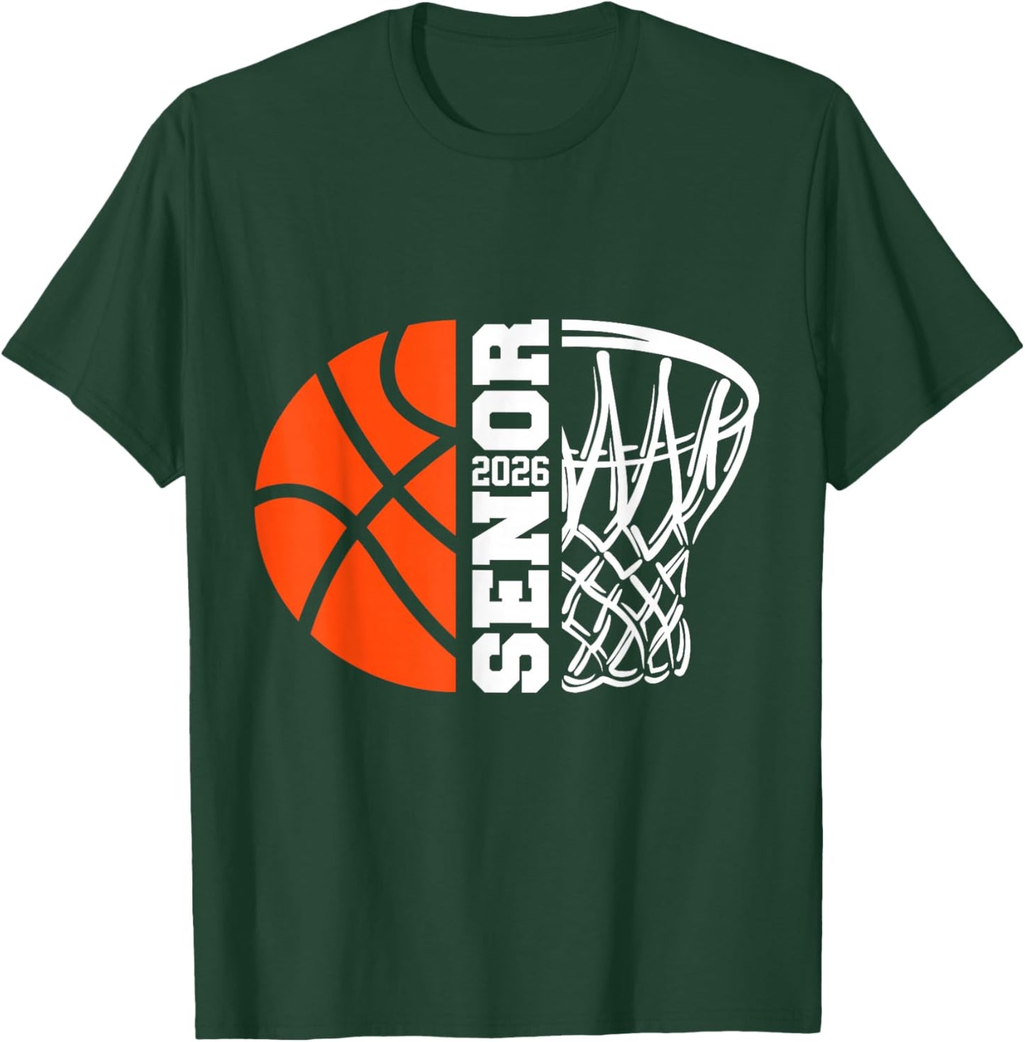 Graduate Senior Class of 2026 Basketball Player Graduation T-Shirt - T-Shirt | Forest