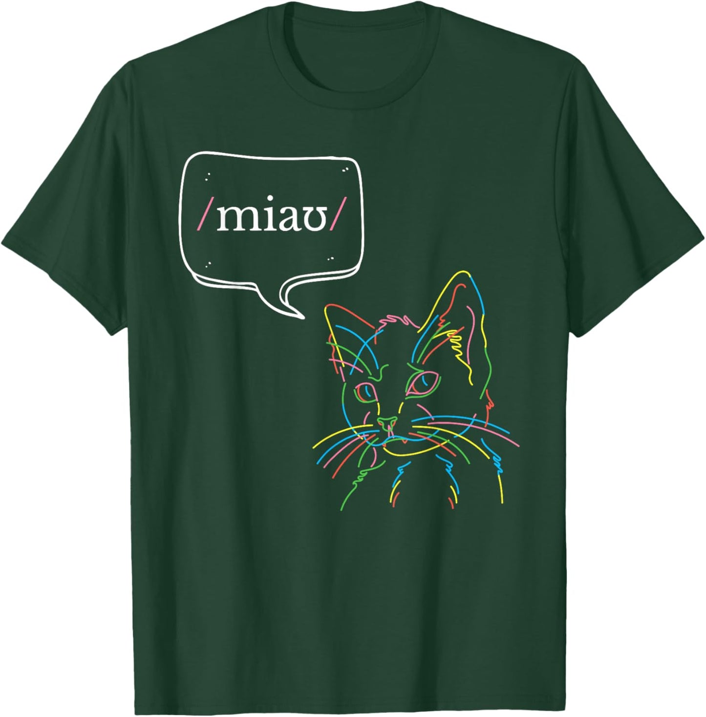 Rainbow Cat Phonetics SLP International Phonetic IPA Speech T-Shirt - T-Shirt | Forest