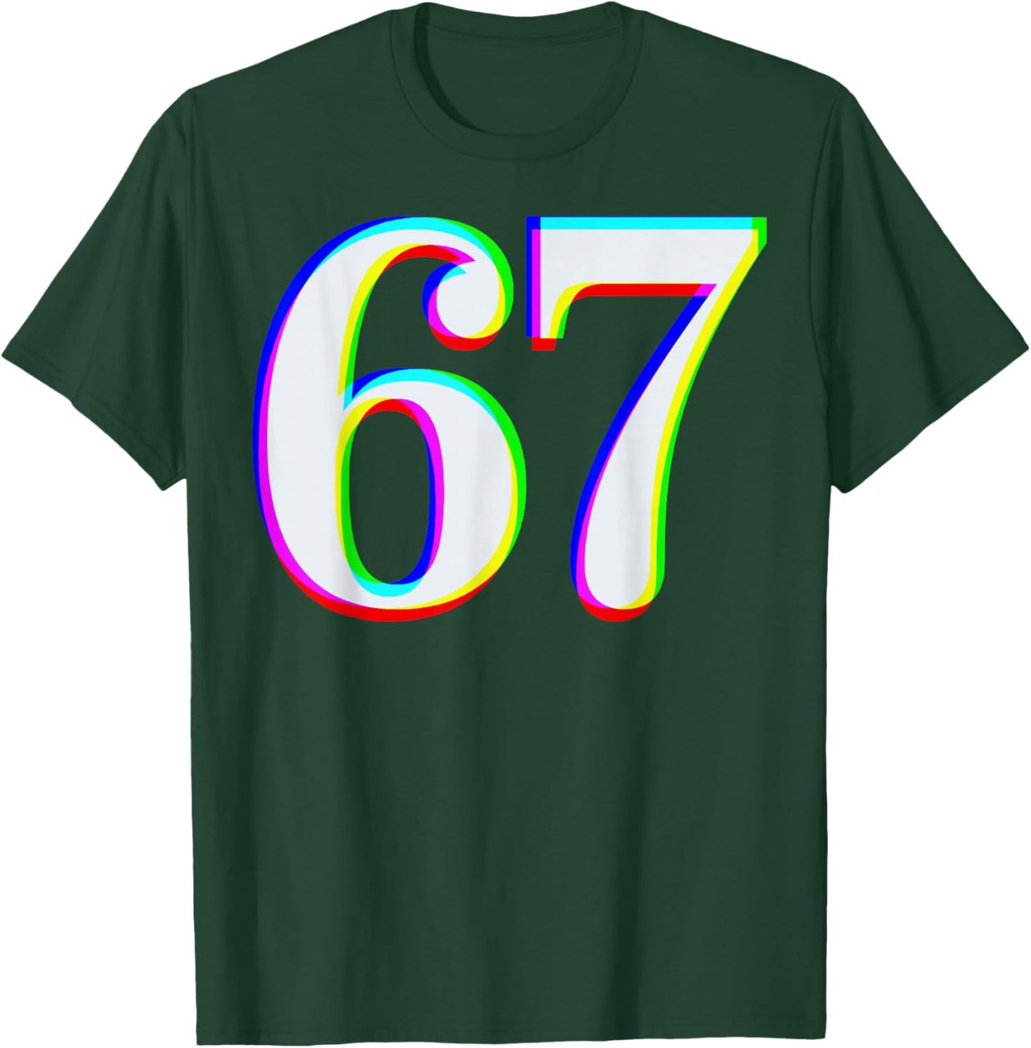 Funny Six Seven 67 Meme Gen Alpha Slang Brainrot Girl Boy T-Shirt - T-Shirt | Forest