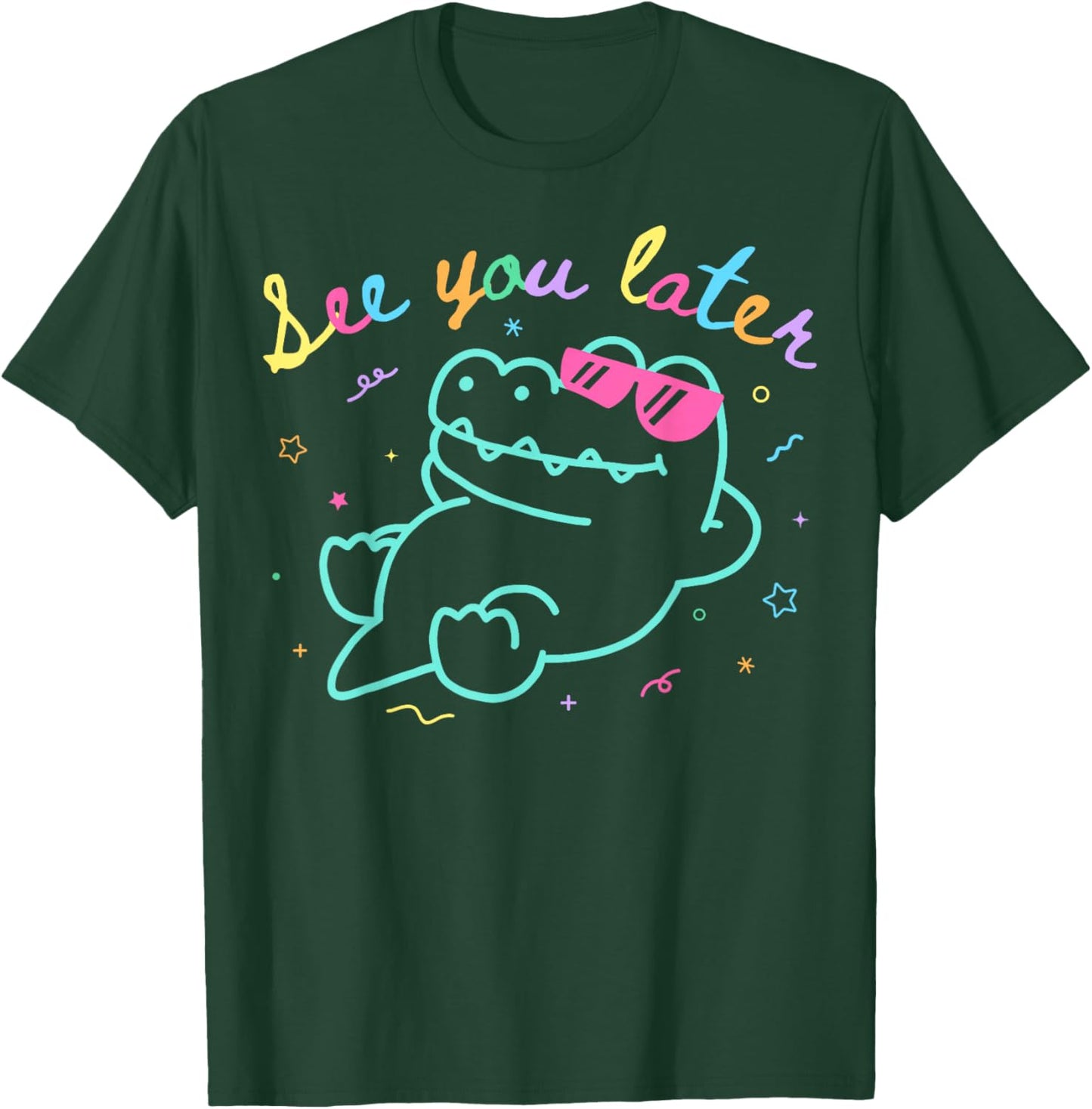 See You Later Teacher Summer Alligator Last Day of School T-Shirt - T-Shirt | Forest