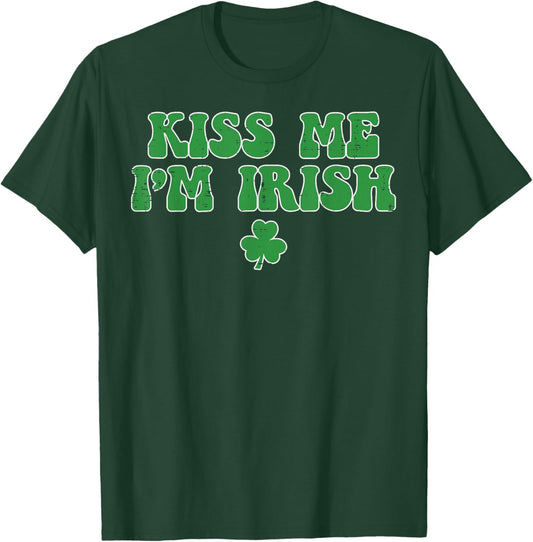 St Patricks Day Kiss Me Im Irish Saint Paddys Men Women T-Shirt - T-Shirt | Forest
