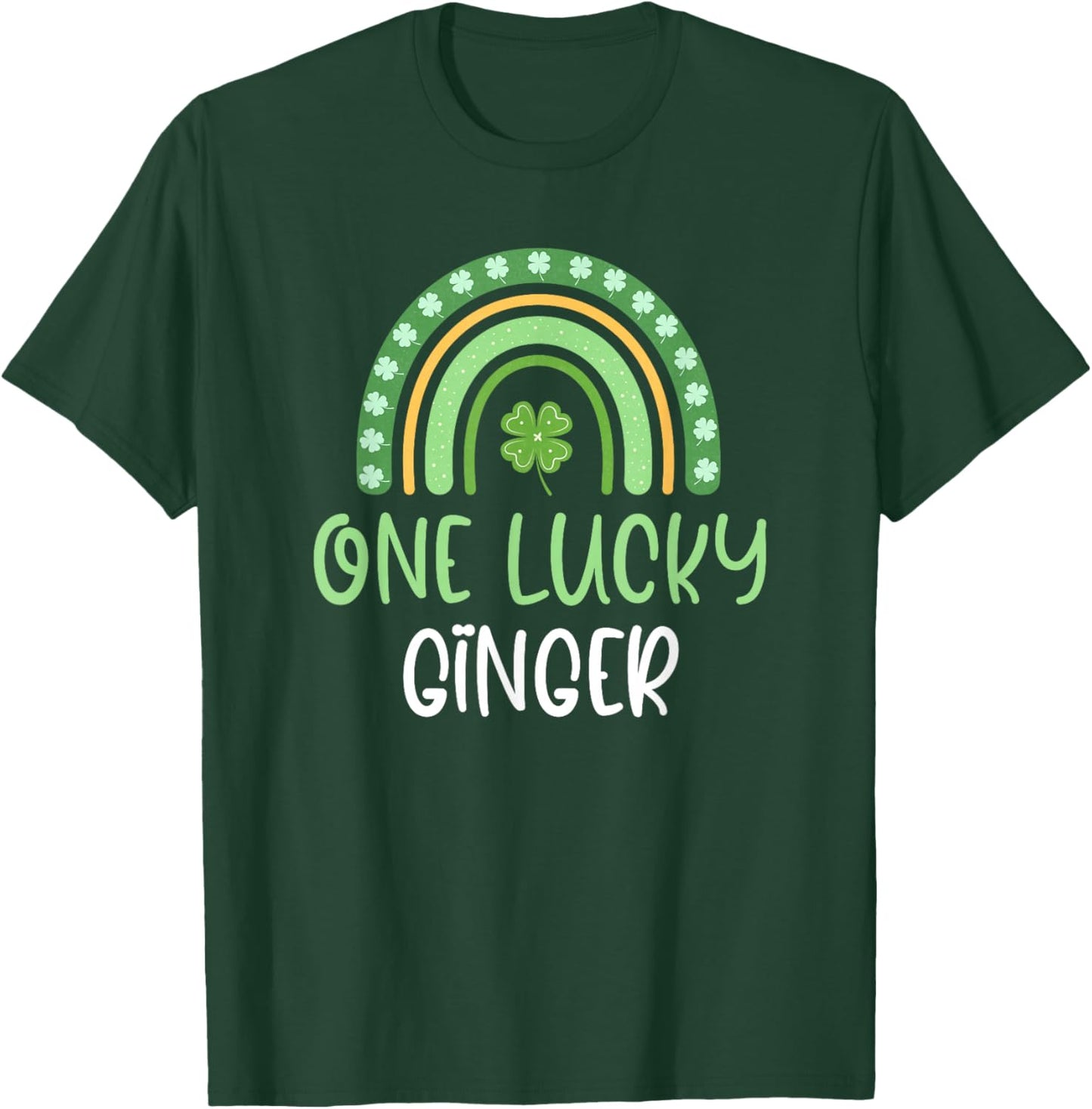 One Lucky Ginger St. Patrick's Day Funny Rainbow Redhead T-Shirt - T-Shirt | Forest
