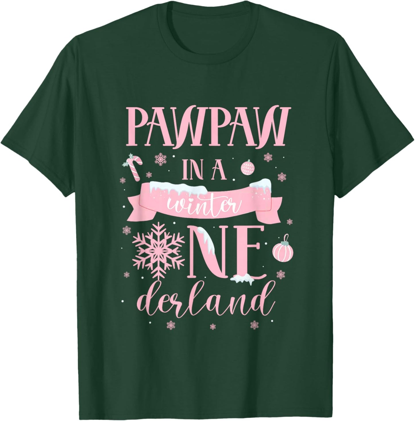 Pawpaw in a Winter Onederland Birthday Girl Sweet Snowflake T-Shirt - T-Shirt | Forest
