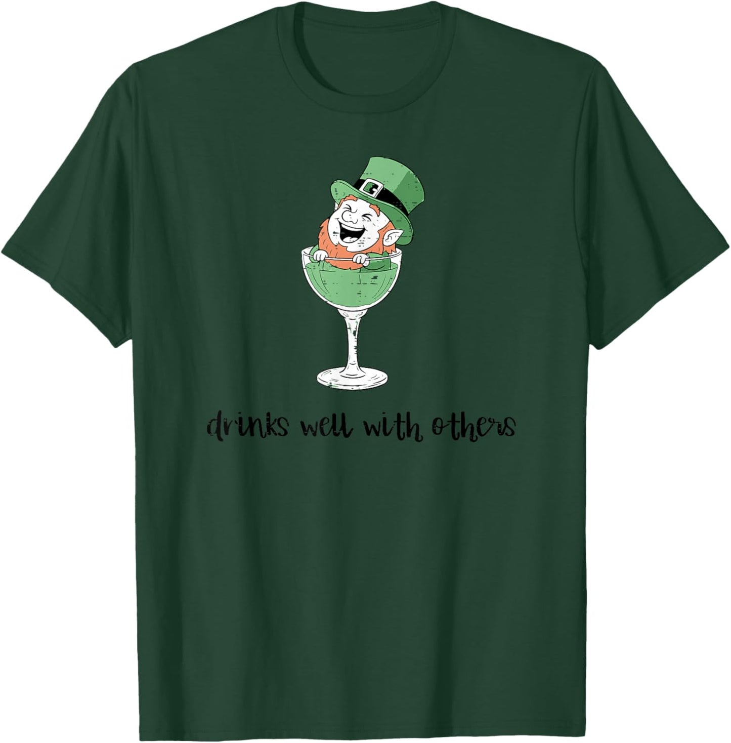 St Patricks Day Leprechaun Glass Drinks Well Other Men Women T-Shirt - T-Shirt | Forest