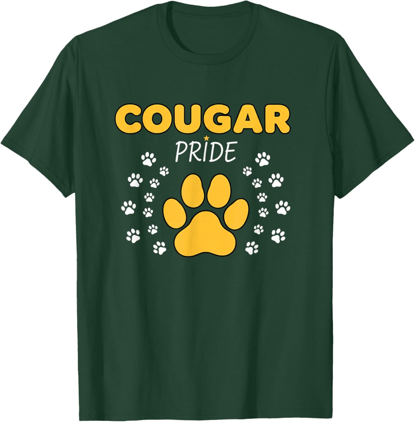 Teams & Clubs Cougar Pride Paw, School Spirit Design T-Shirt - T-Shirt | Forest