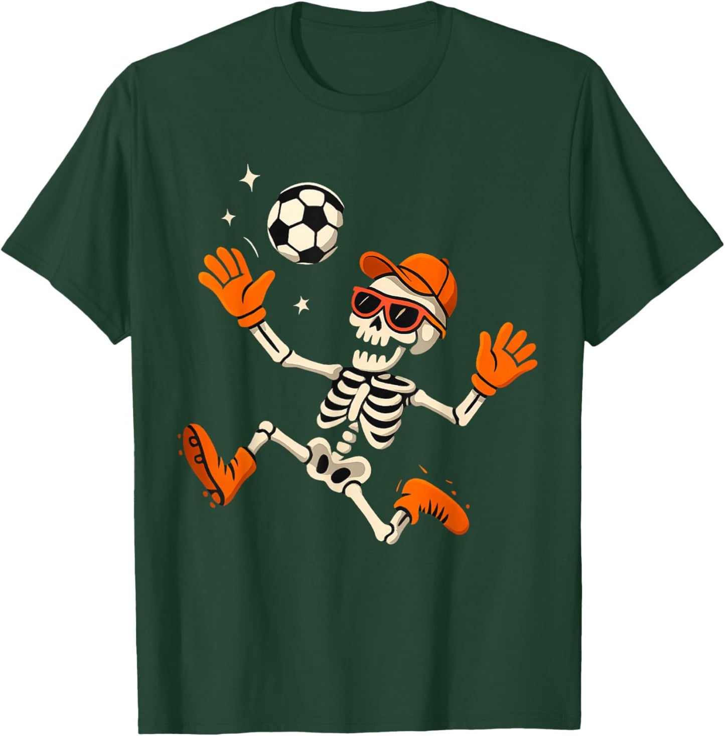 Halloween Skeleton Soccer Player Sports Fan Graphic Kids T-Shirt - T-Shirt | Forest