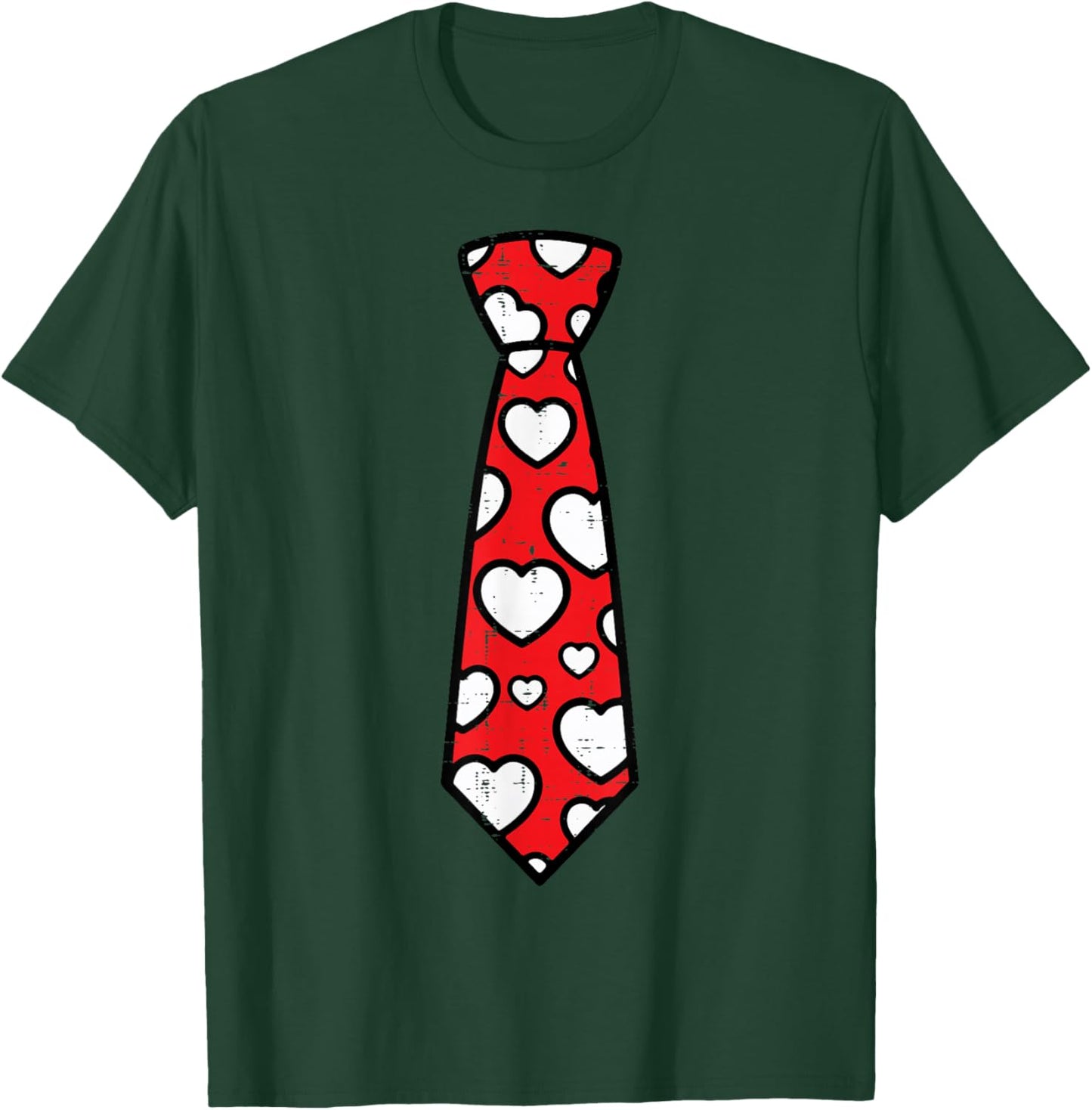 Valentines Day Necktie Hearts Costume Cute Men Boys Kids T-Shirt - T-Shirt | Forest
