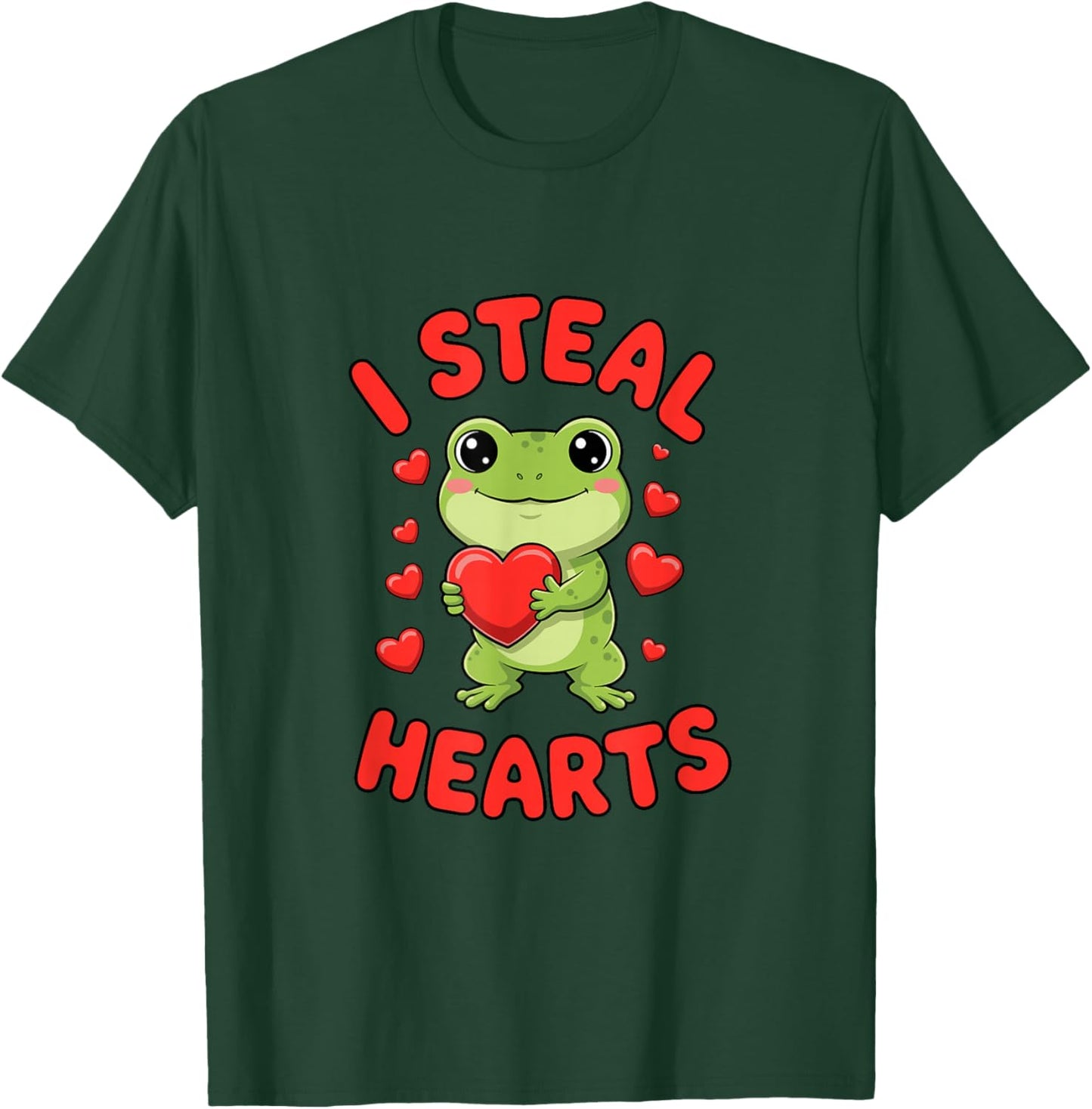 I Steal Hearts Frog Valentine's Day Love T-Shirt - T-Shirt | Forest