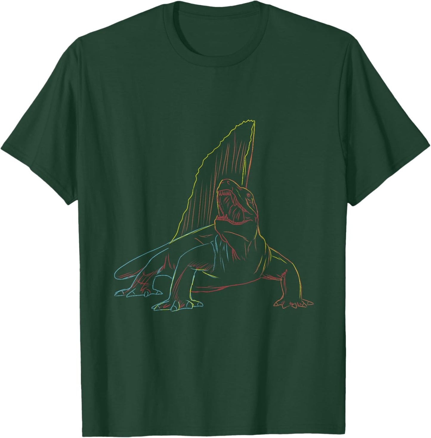 Line Art Dimetrodon T-Shirt - T-Shirt | Forest
