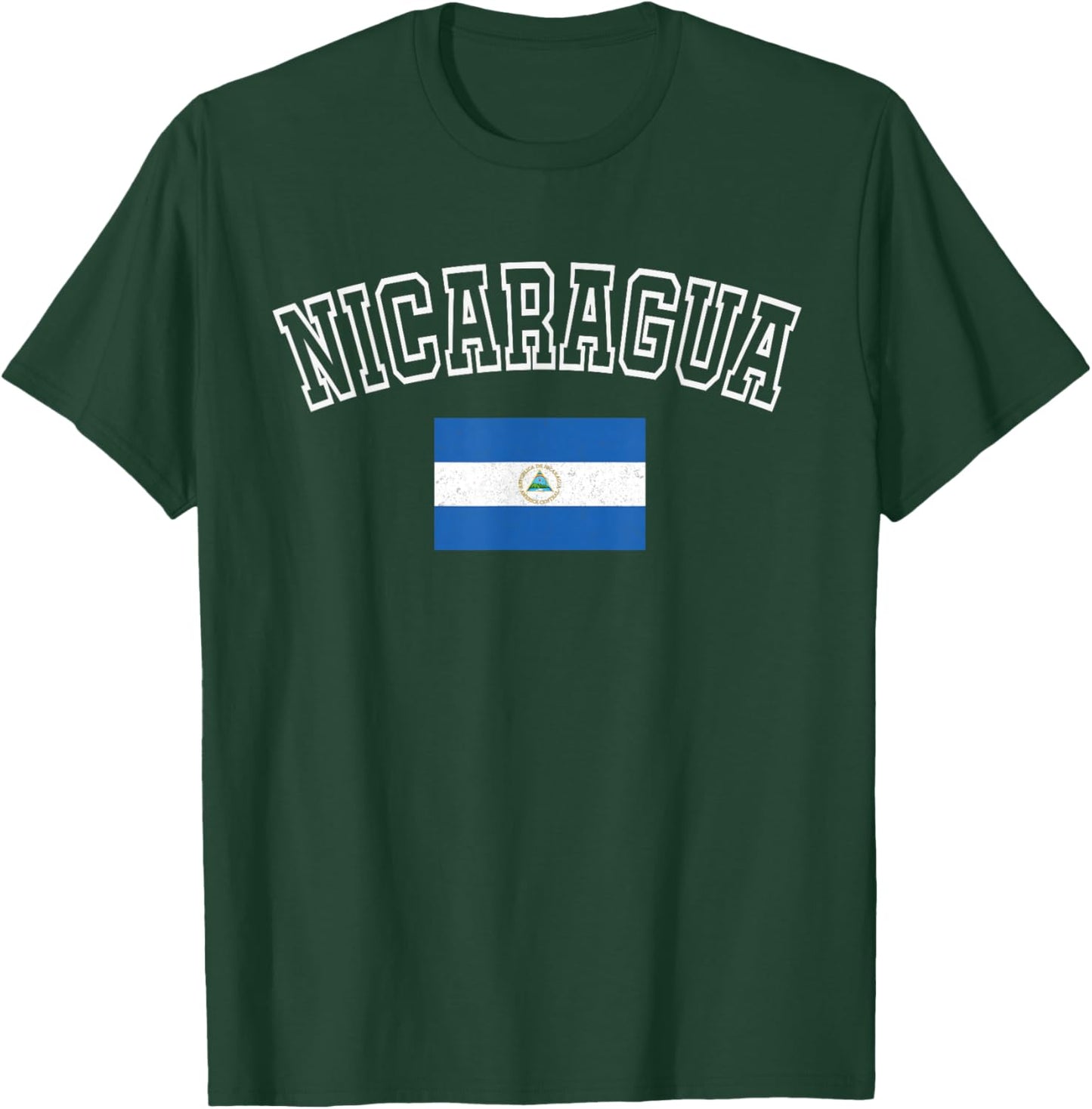 Nicaragua Flag Vintage Distressed Retro Heritage Design T-Shirt - T-Shirt | Forest