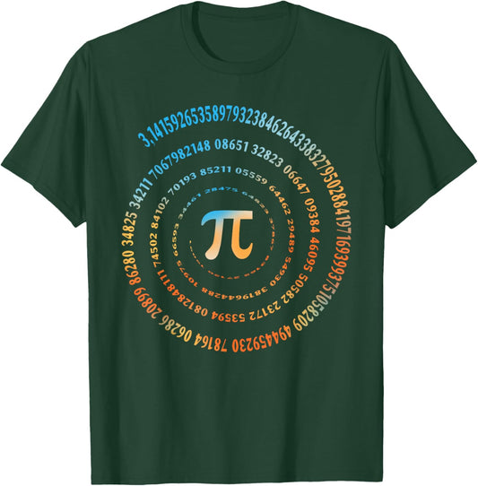 Funny Pi Day Spiral Pi Math Design for Pi Day 3.14 Tie Dye T-Shirt - T-Shirt | Forest