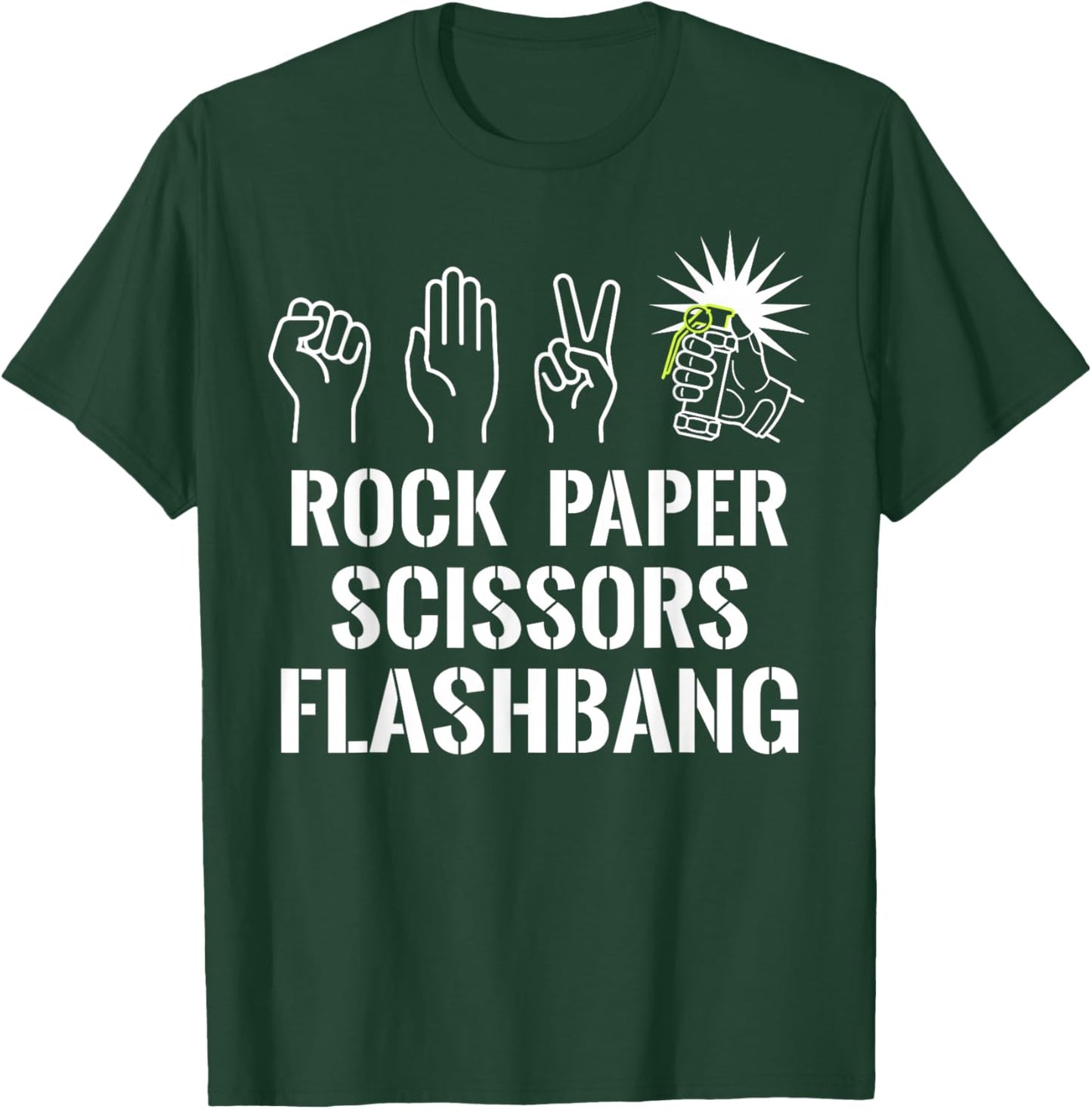Rock Paper Scissors Flashbang Funny Gamer Meme T-Shirt - T-Shirt | Forest