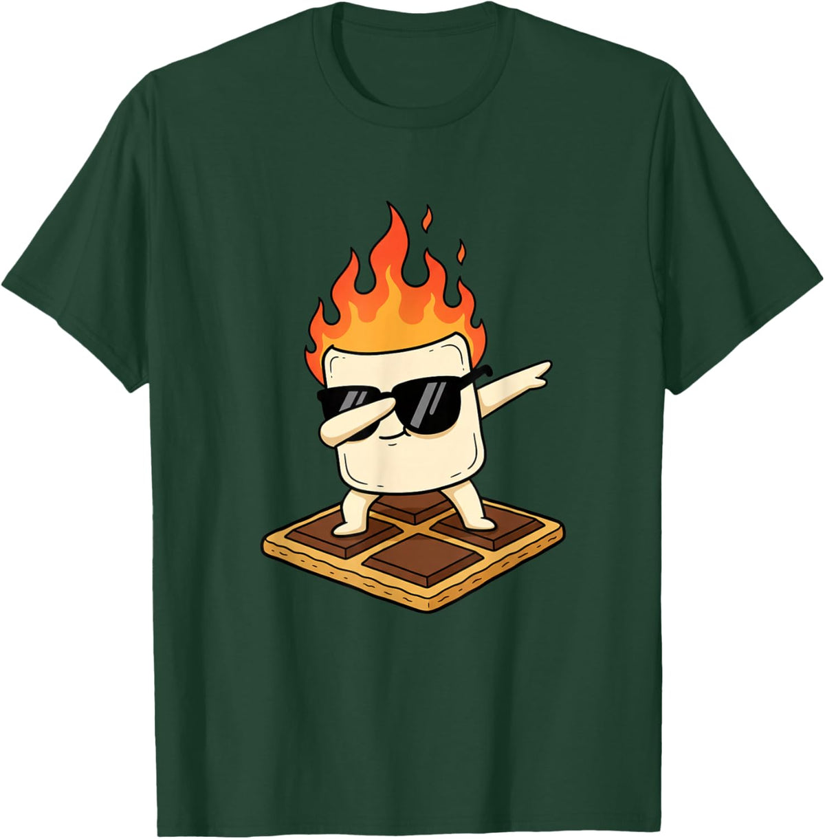 Dabbing Marshmallow On S'More Camping Kids Outdoor Funny T-Shirt - T-Shirt | Forest