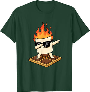 Dabbing Marshmallow On S'More Camping Kids Outdoor Funny T-Shirt - T-Shirt | Forest