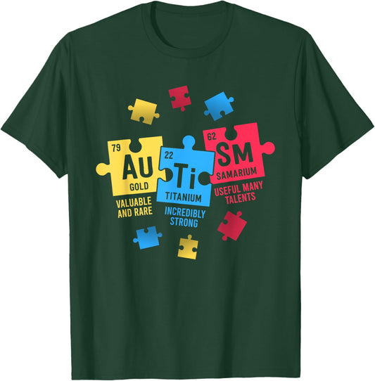 Elements Periodic Table ASD Autism Awareness Women Men Kids T-Shirt - T-Shirt | Forest