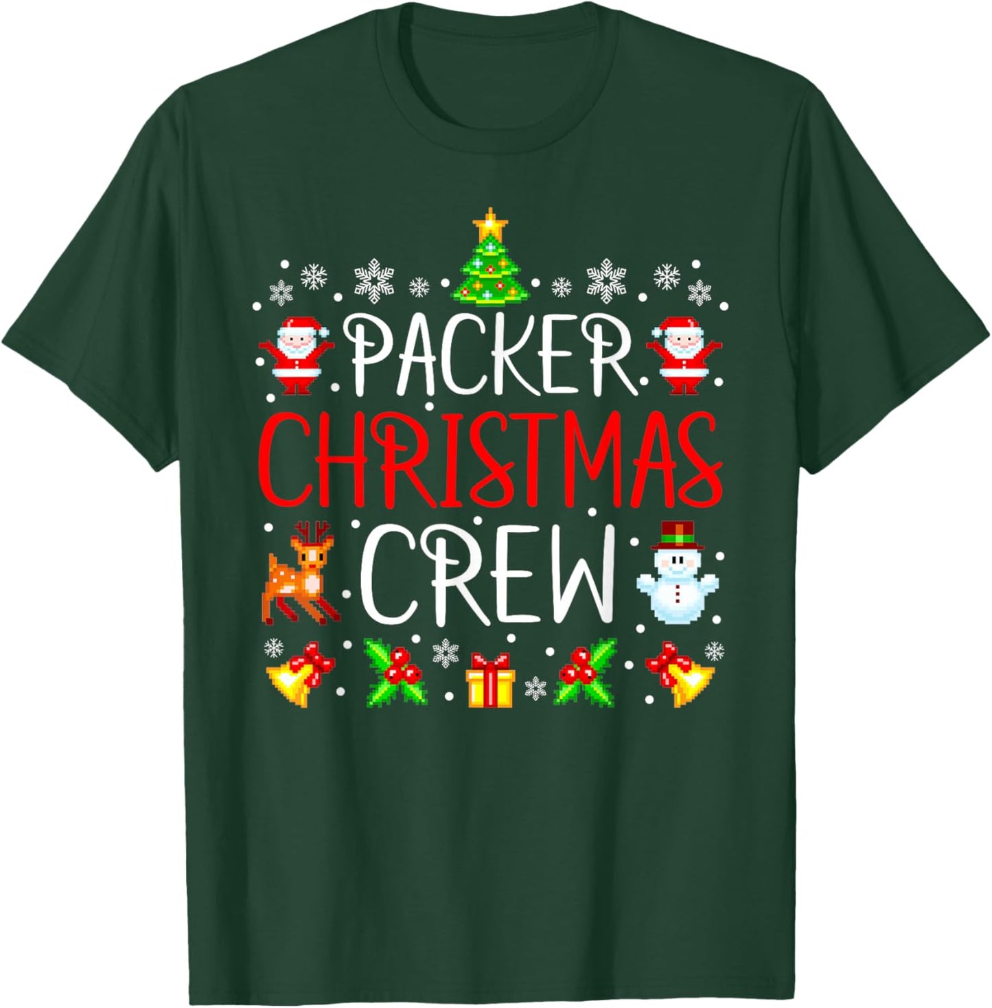 Packer Christmas Crew Matching Xmas Packager T-Shirt - T-Shirt | Forest