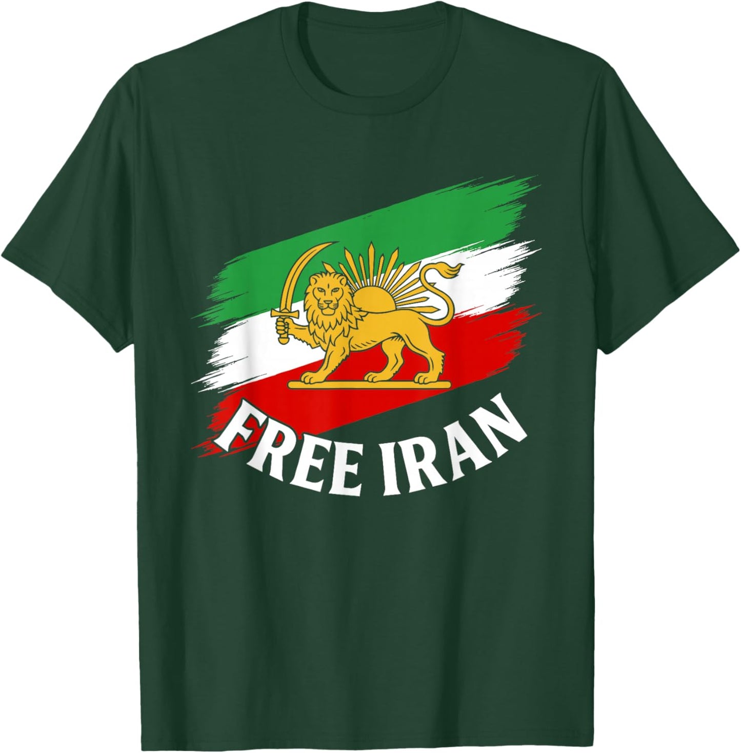 Free Iran T Iranian Flag Lion T-Shirt - T-Shirt | Forest