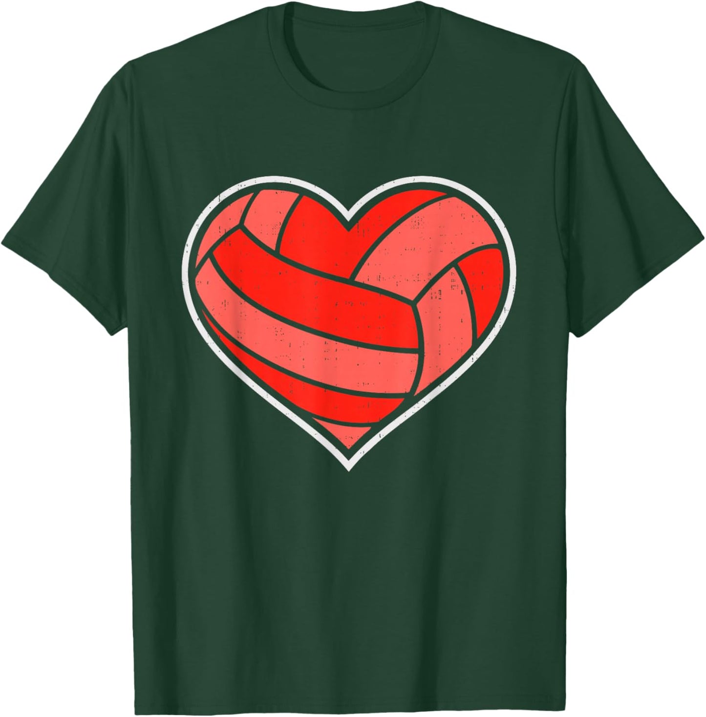 Volleyball Heart Love Sport Valentines Day Men Women Boy Kid T-Shirt - T-Shirt | Forest
