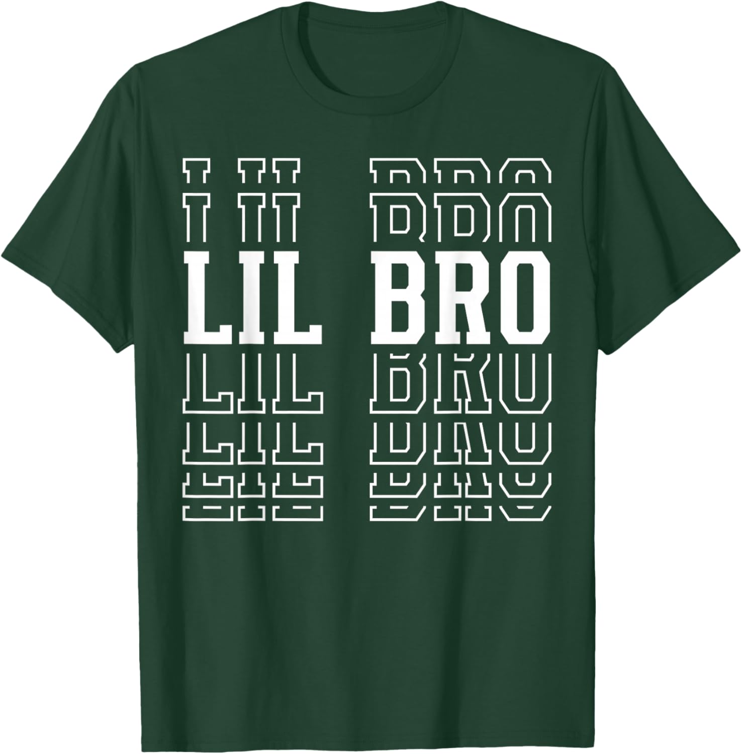 Lil Bro Funny Layered Text Siblings Little Brother T-Shirt - T-Shirt | Forest