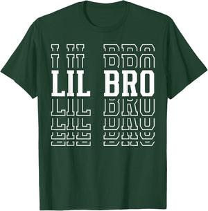 Lil Bro Funny Layered Text Siblings Little Brother T-Shirt - T-Shirt | Forest