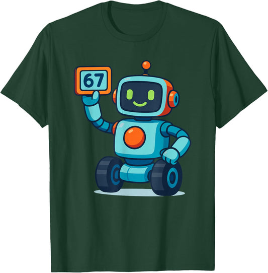 Cartoon Robot 67 Meme T-Shirt - T-Shirt | Forest