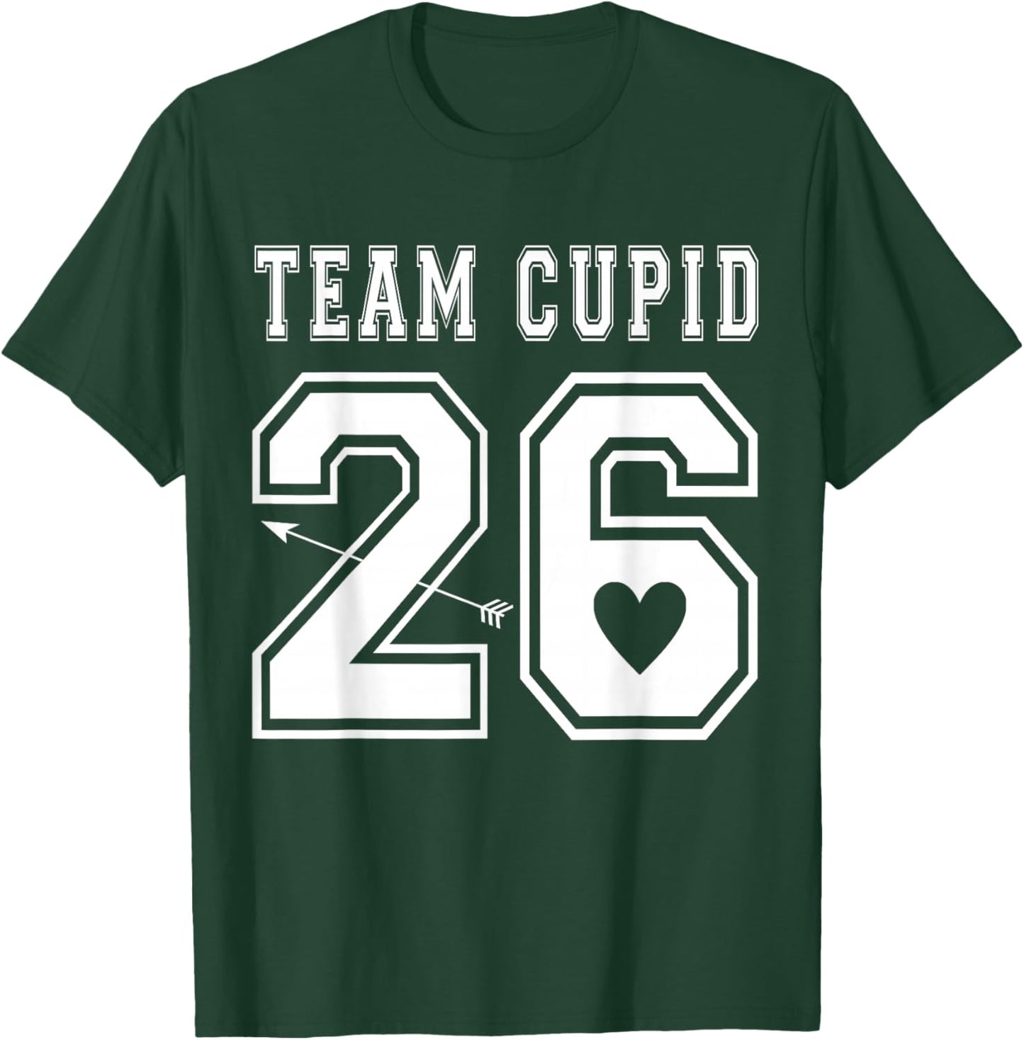 2026 Team Cupid Valentines Day Sports Jersey Style T-Shirt - T-Shirt | Forest