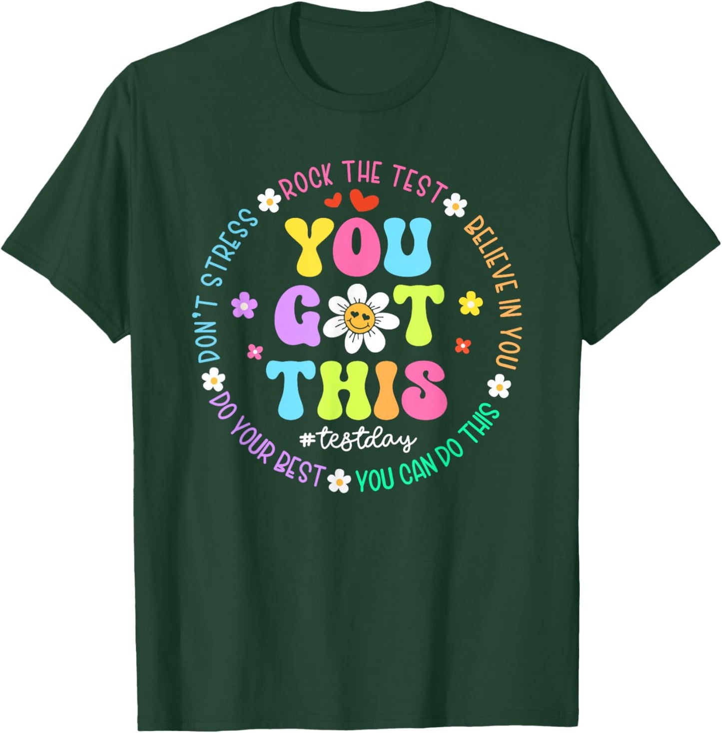 You Got This Don't Stress Rock The Test Test Day Teacher Kid T-Shirt - T-Shirt | Forest