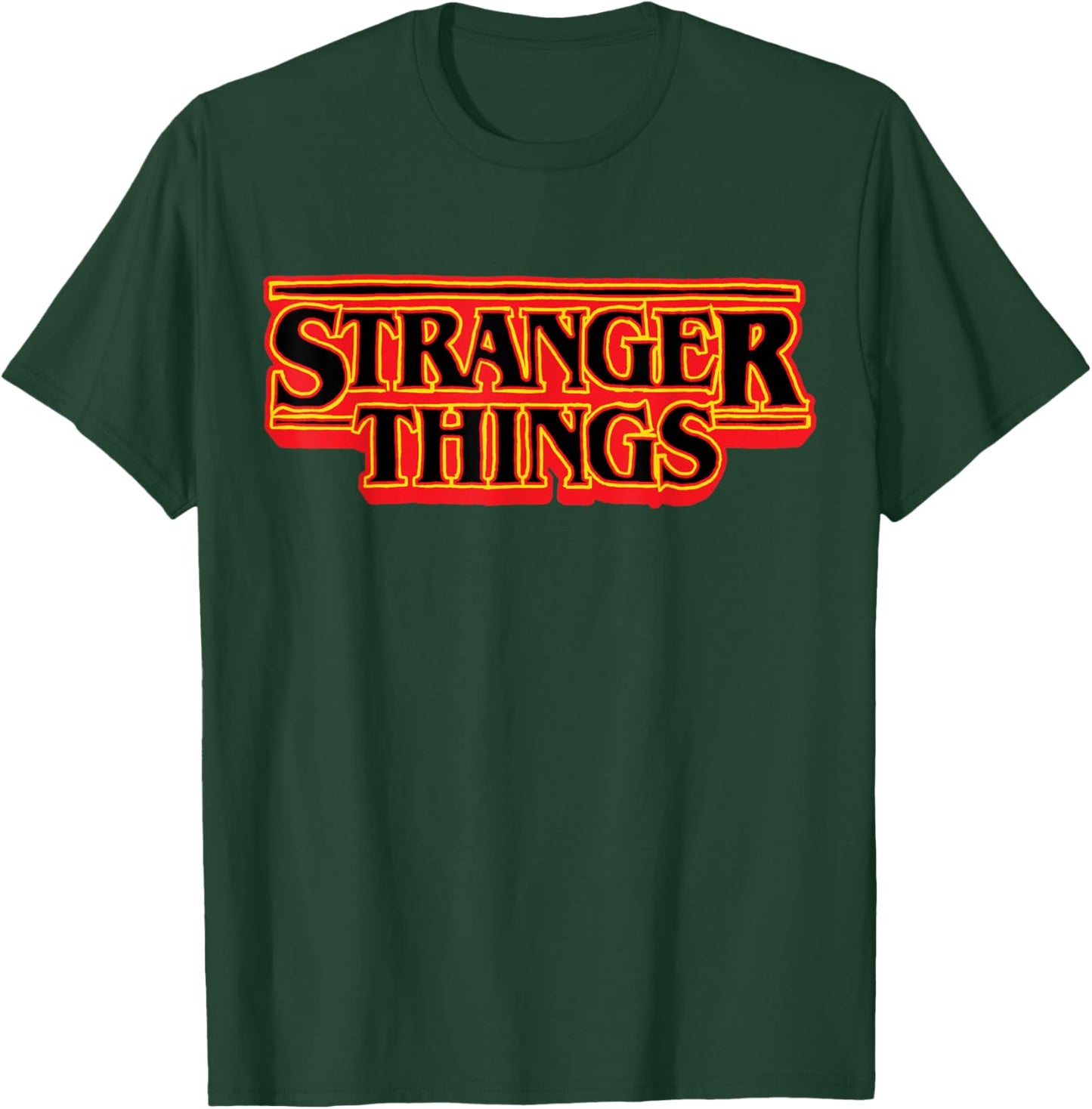 Stranger Things Season 5 Retro Neon Red Logo T-Shirt - T-Shirt | Forest