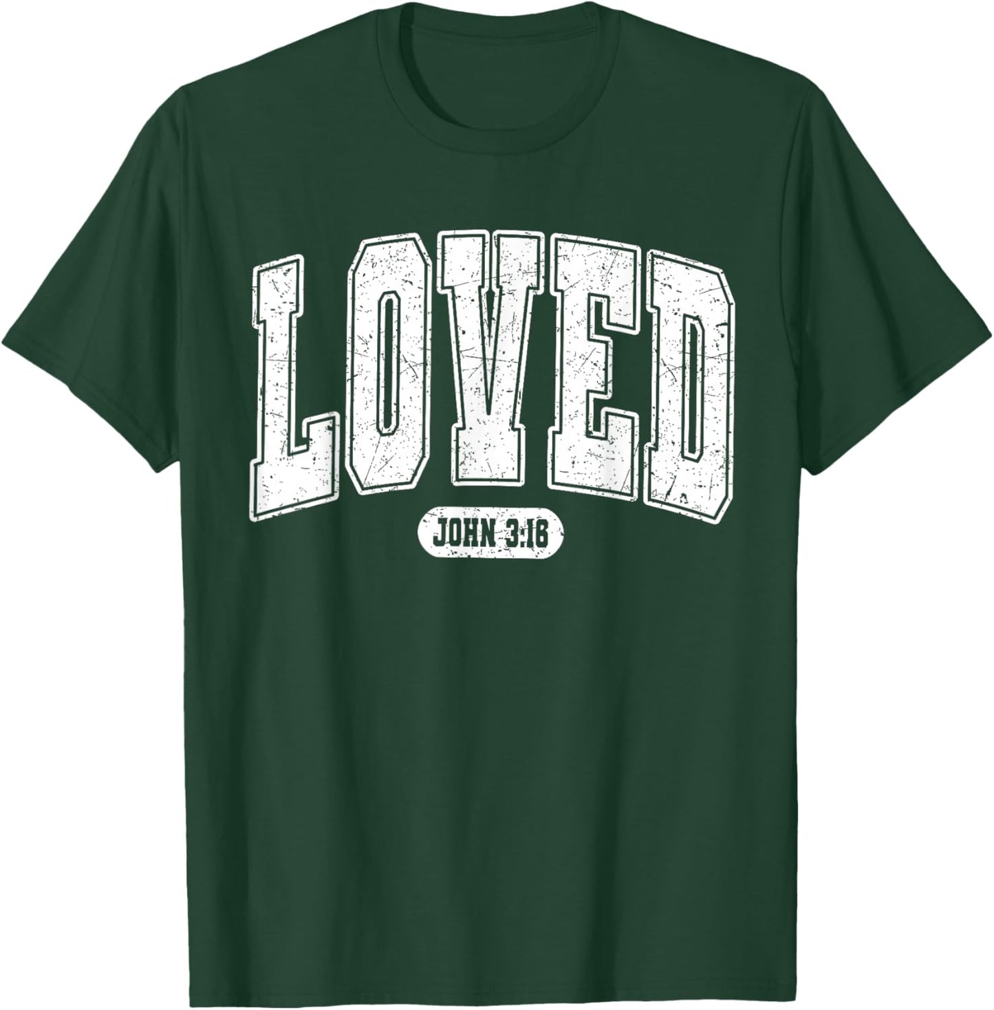 Loved Christian Faith Heart Valentines Day Men Women Kids T-Shirt - T-Shirt | Forest