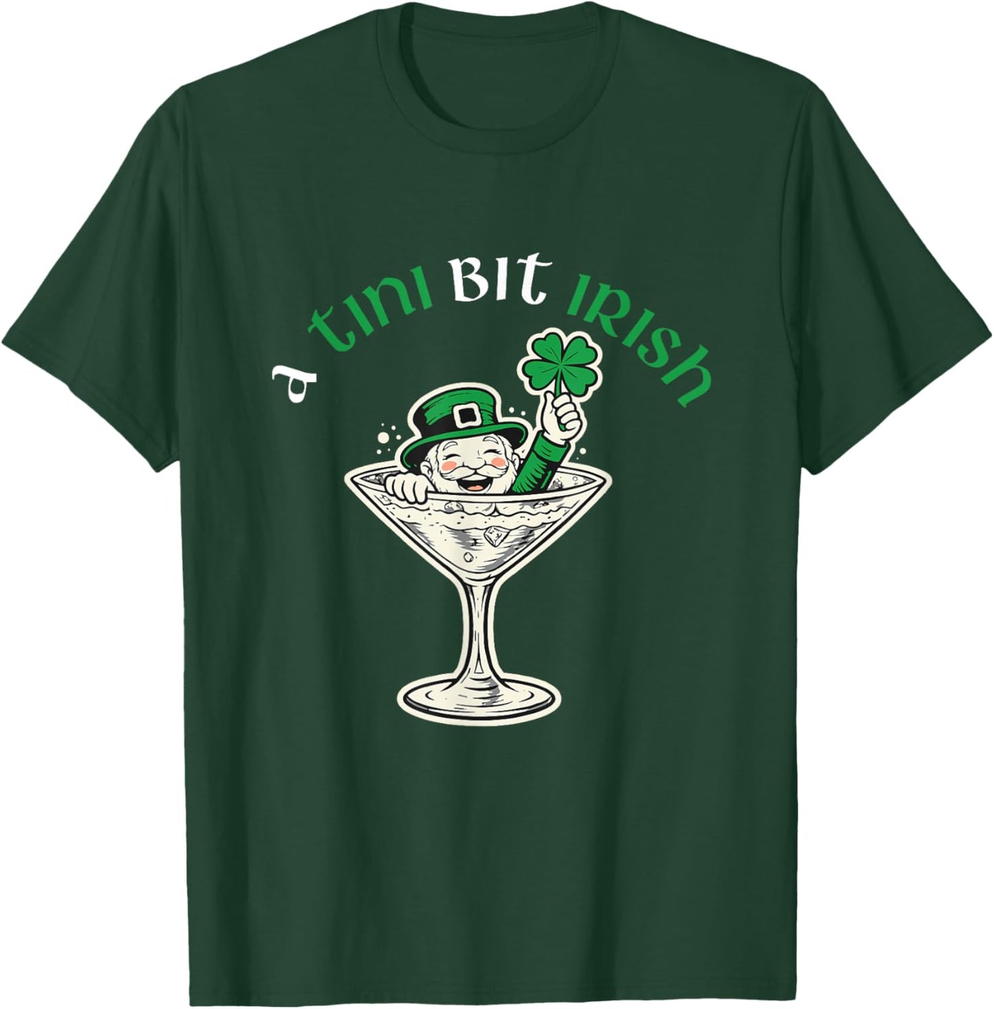 A Tini Bit Irish - St Patrick's Day Irish Pride Shamrock T-Shirt - T-Shirt | Forest
