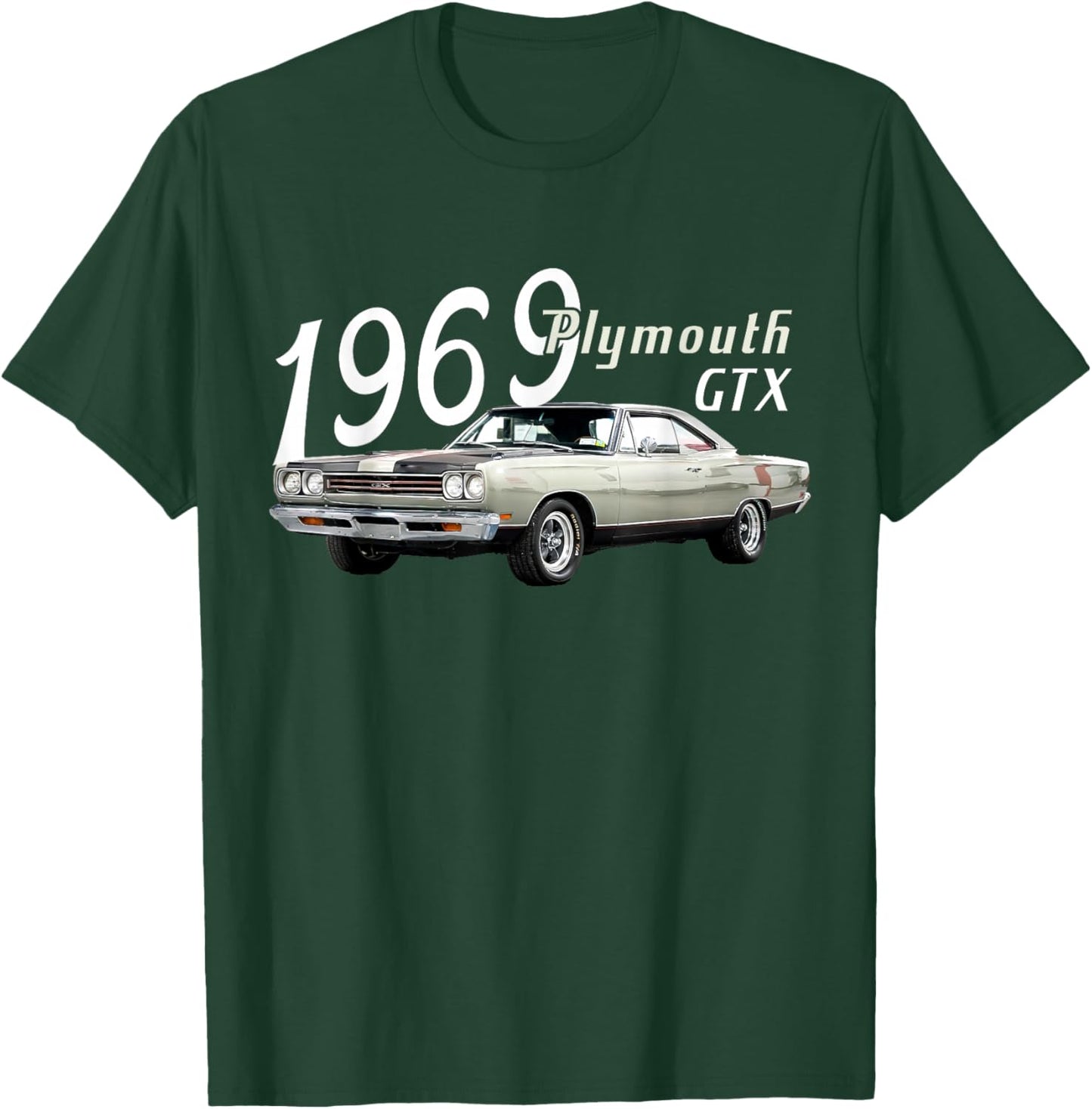 1969 69 GTX Classic Vintage Old Car USA Flag T-Shirt - T-Shirt | Forest