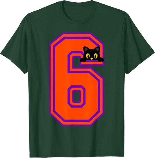 Funny Six Seven 6 7 Halloween Black Cat Teacher Student T-Shirt - T-Shirt | Forest