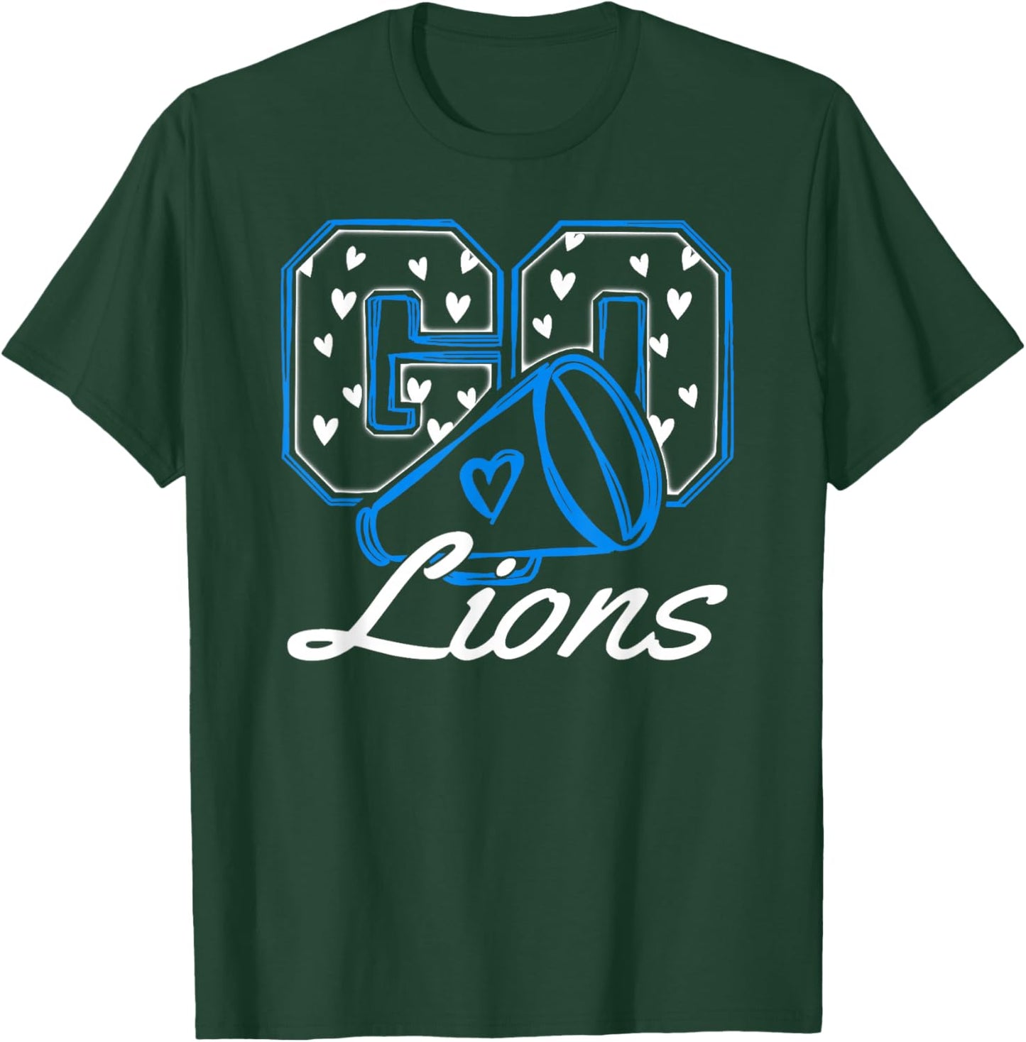 Go Cheer Lions School Team Spirit Girls Kids T-Shirt - T-Shirt | Forest