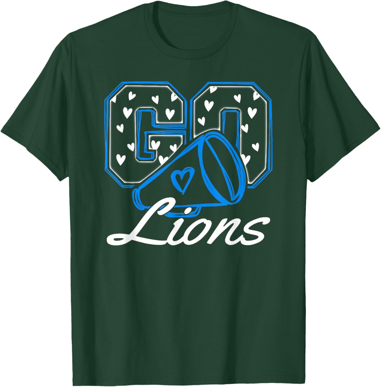 Go Cheer Lions School Team Spirit Girls Kids T-Shirt - T-Shirt | Forest