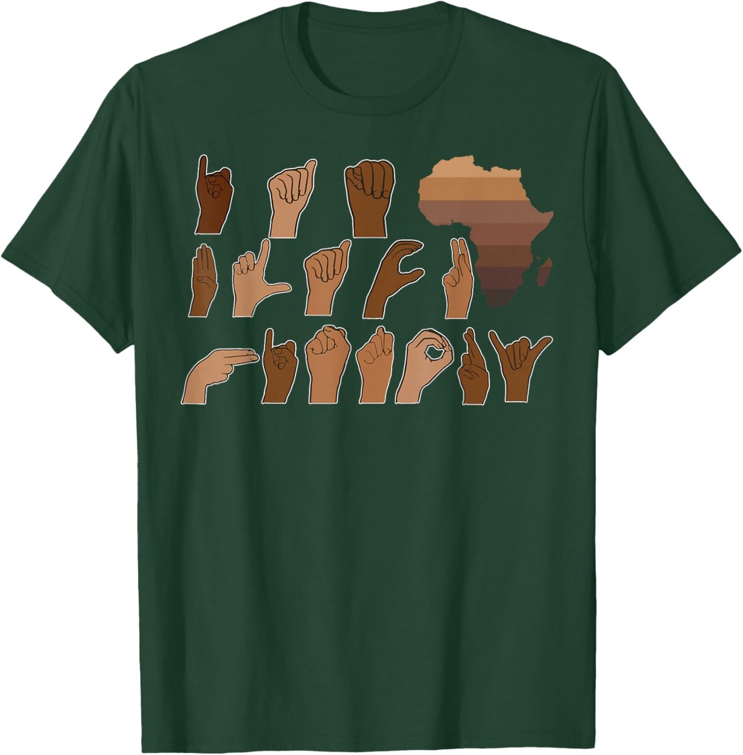 I Am Black History Month Sign Language ASL African Men Women T-Shirt - T-Shirt | Forest