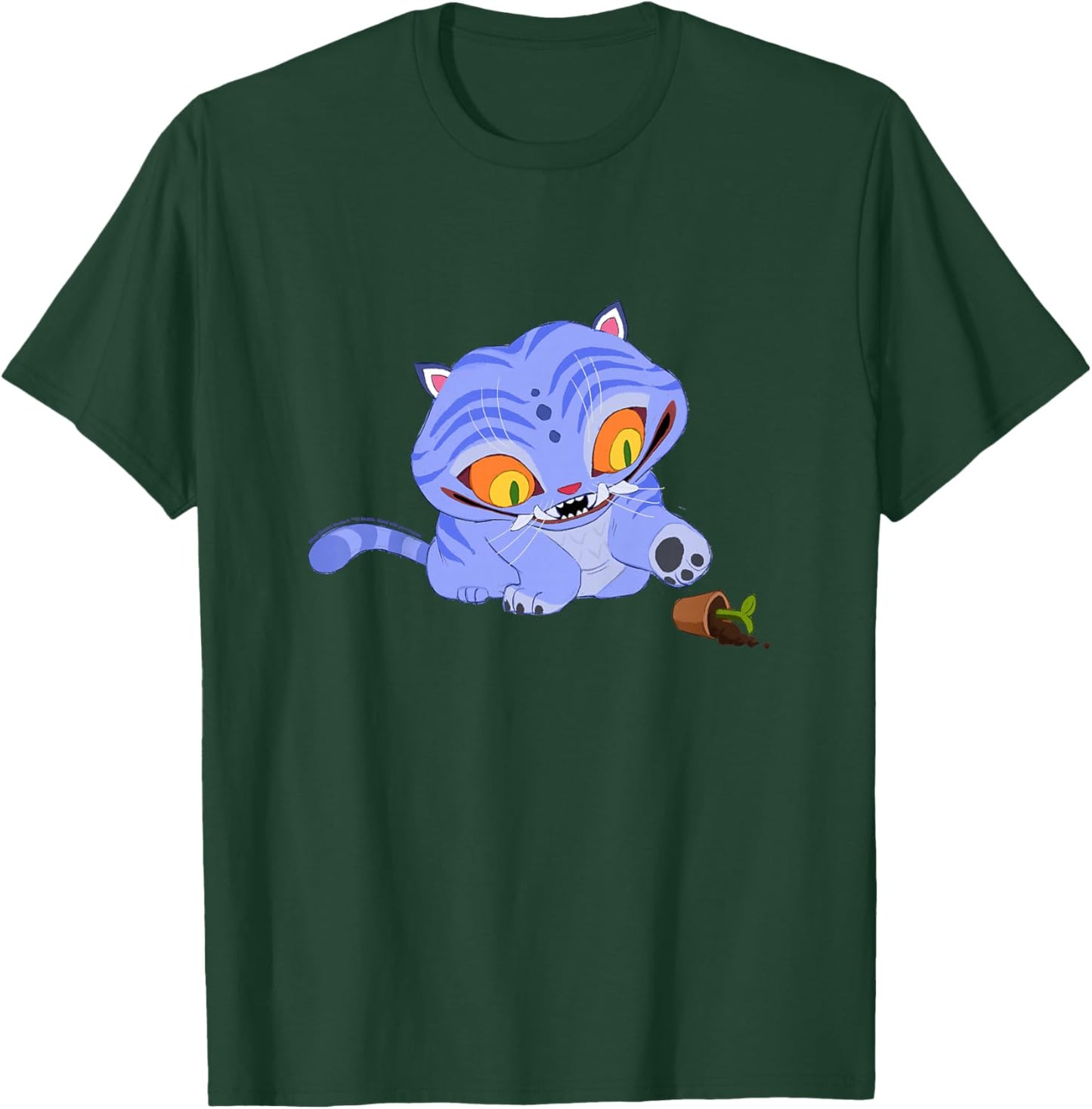 Kpop Demon Hunters Halloween Derpy Playing with Plant Vase T-Shirt - T-Shirt | Forest