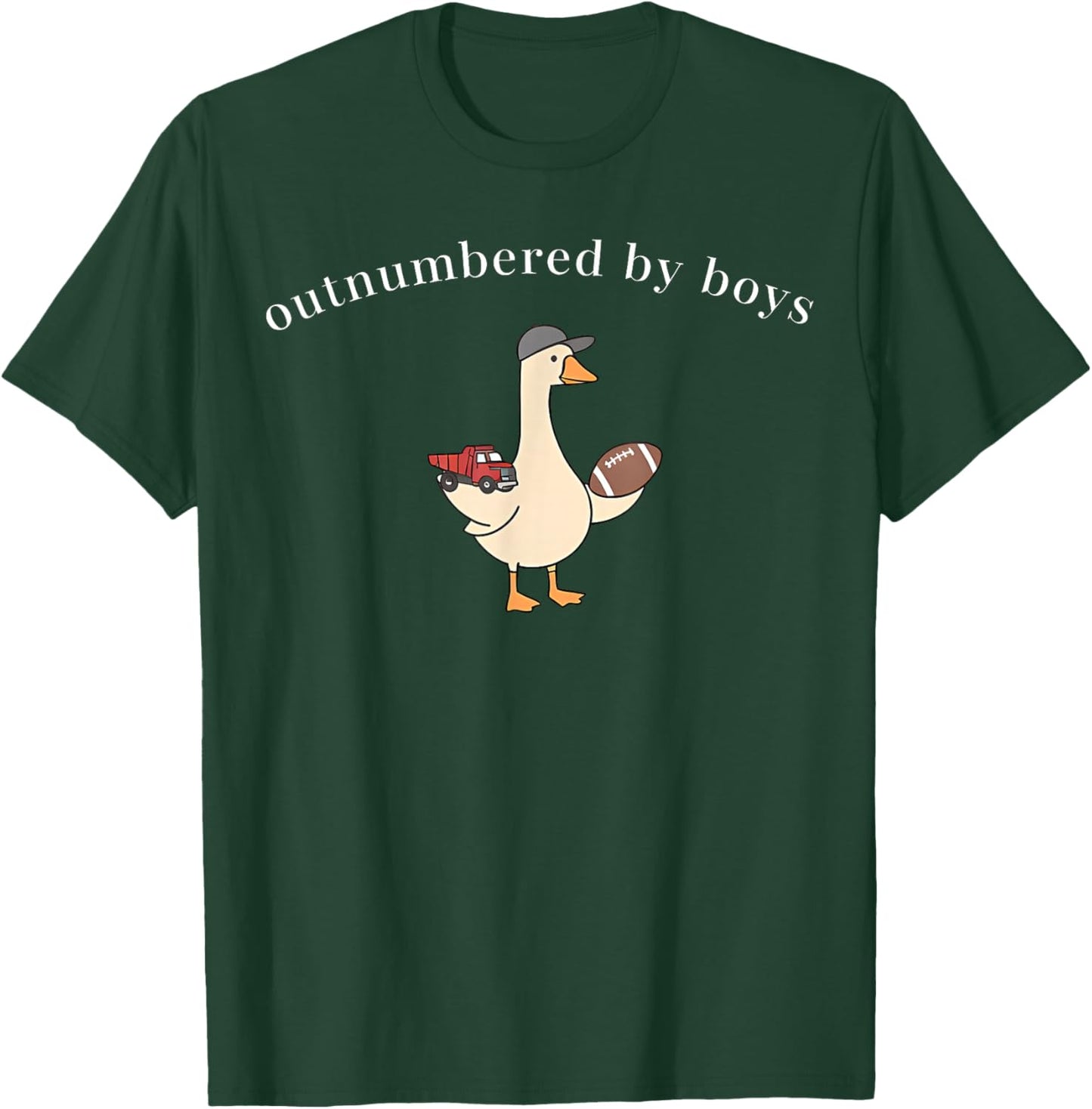 Outnumbered By Boys Funny Mom Goose Family Life T-Shirt - T-Shirt | Forest