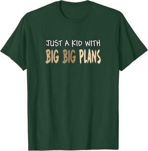 Tan Big Plans Kid Color Graphic T-Shirt - T-Shirt | Forest