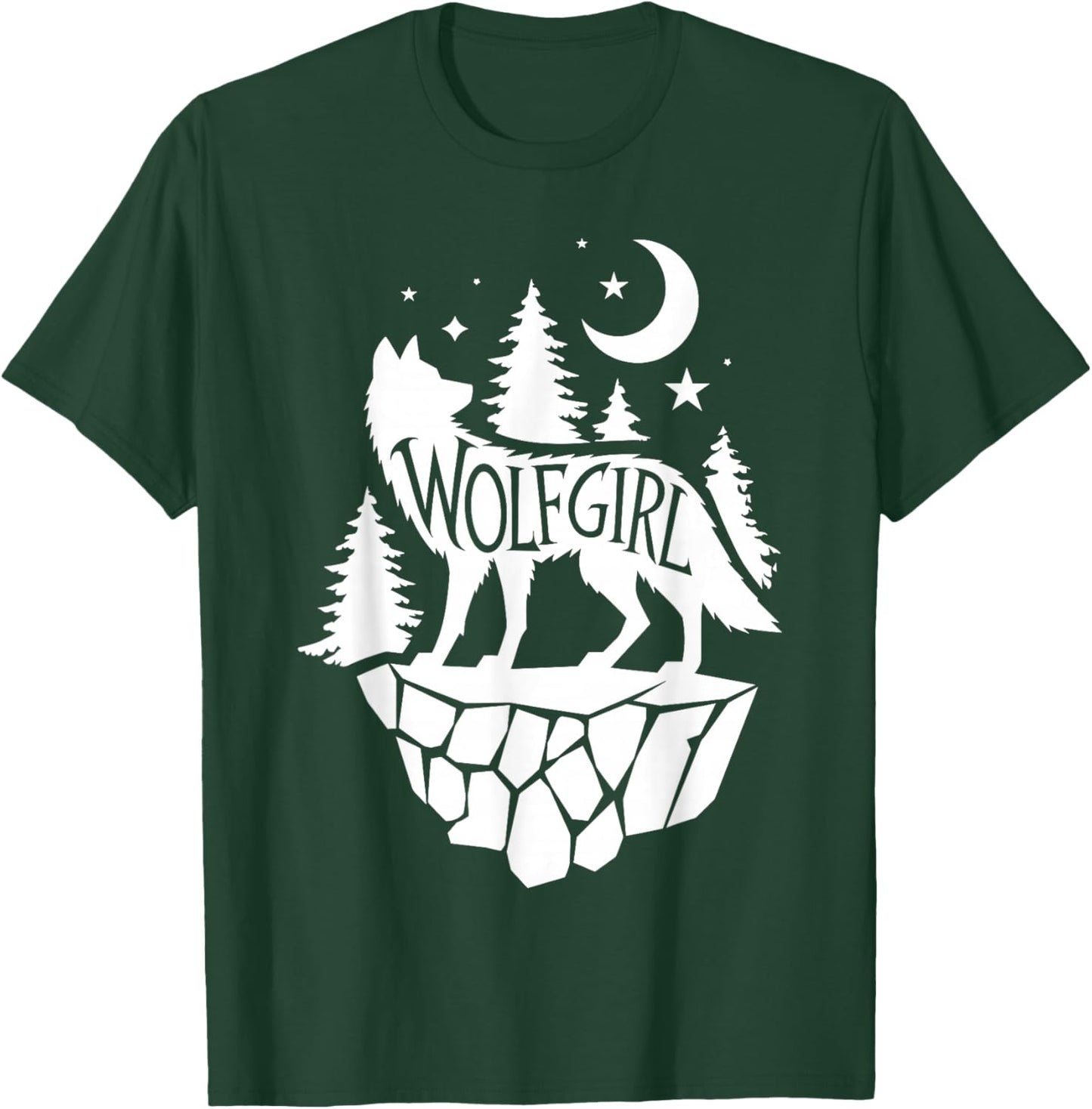 Cute Wolf Art Girls Howling Wolves Wolf Lover T-Shirt - T-Shirt | Forest