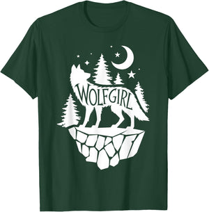 Cute Wolf Art Girls Howling Wolves Wolf Lover T-Shirt - T-Shirt | Forest