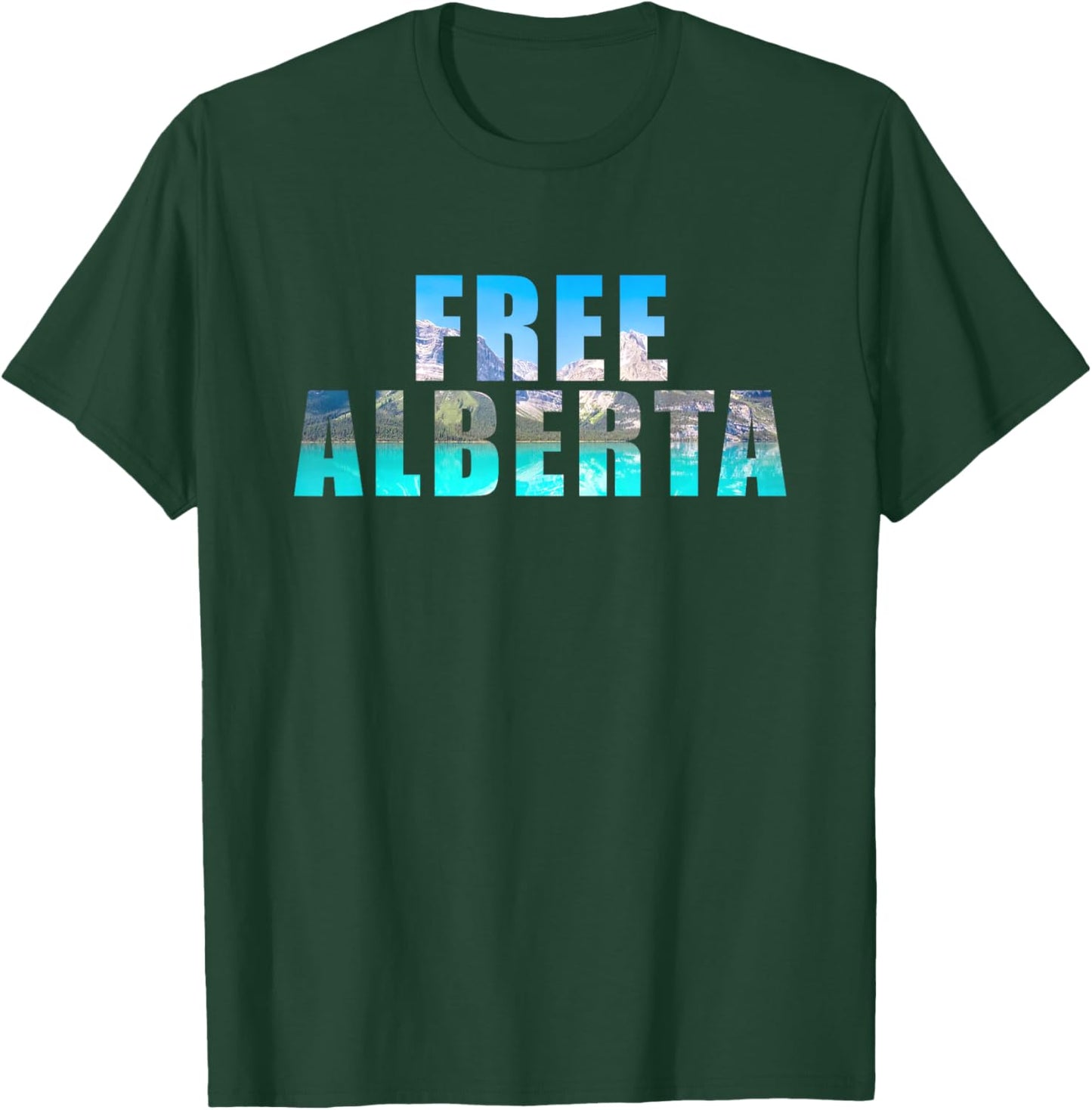 Free Alberta – Independence from Canada 2026 Lake (Black) T-Shirt - T-Shirt | Forest