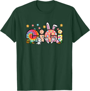 Easter Grandma Gigi Bunny Ear Tie Dye Nana Mimi Family Women T-Shirt - T-Shirt | Forest