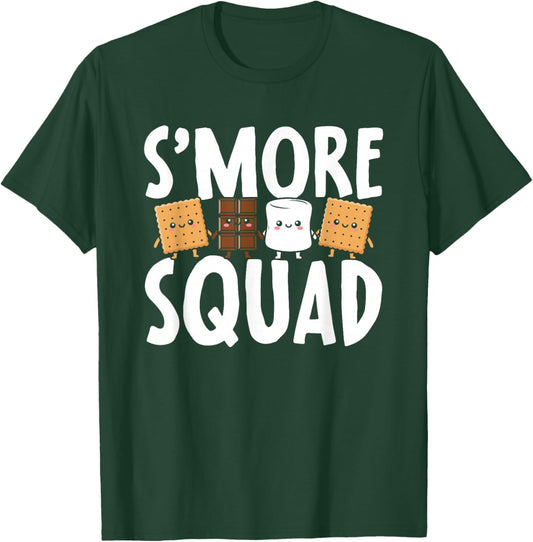 S'More Squad Funny Camping Matching Group Outfit Marshmallow T-Shirt - T-Shirt | Forest