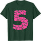 Cute Heart Number 5 Maths Day Costume for Girls 5th Birthday T-Shirt - T-Shirt | Forest